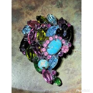 Vintage multi gemstone brooche